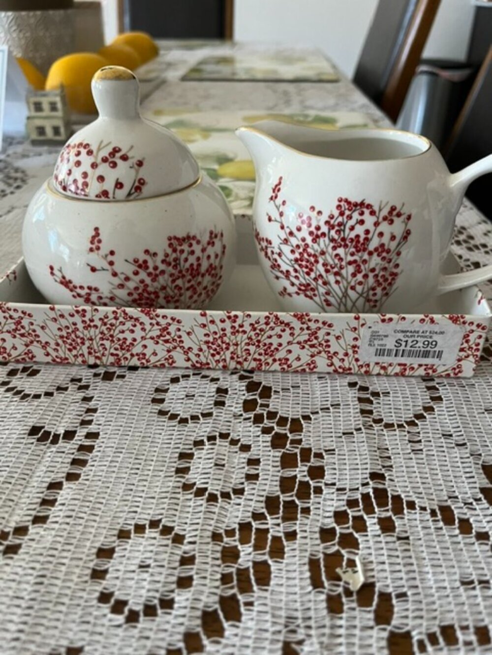 Nicole Miller Creamer & Sugar Set